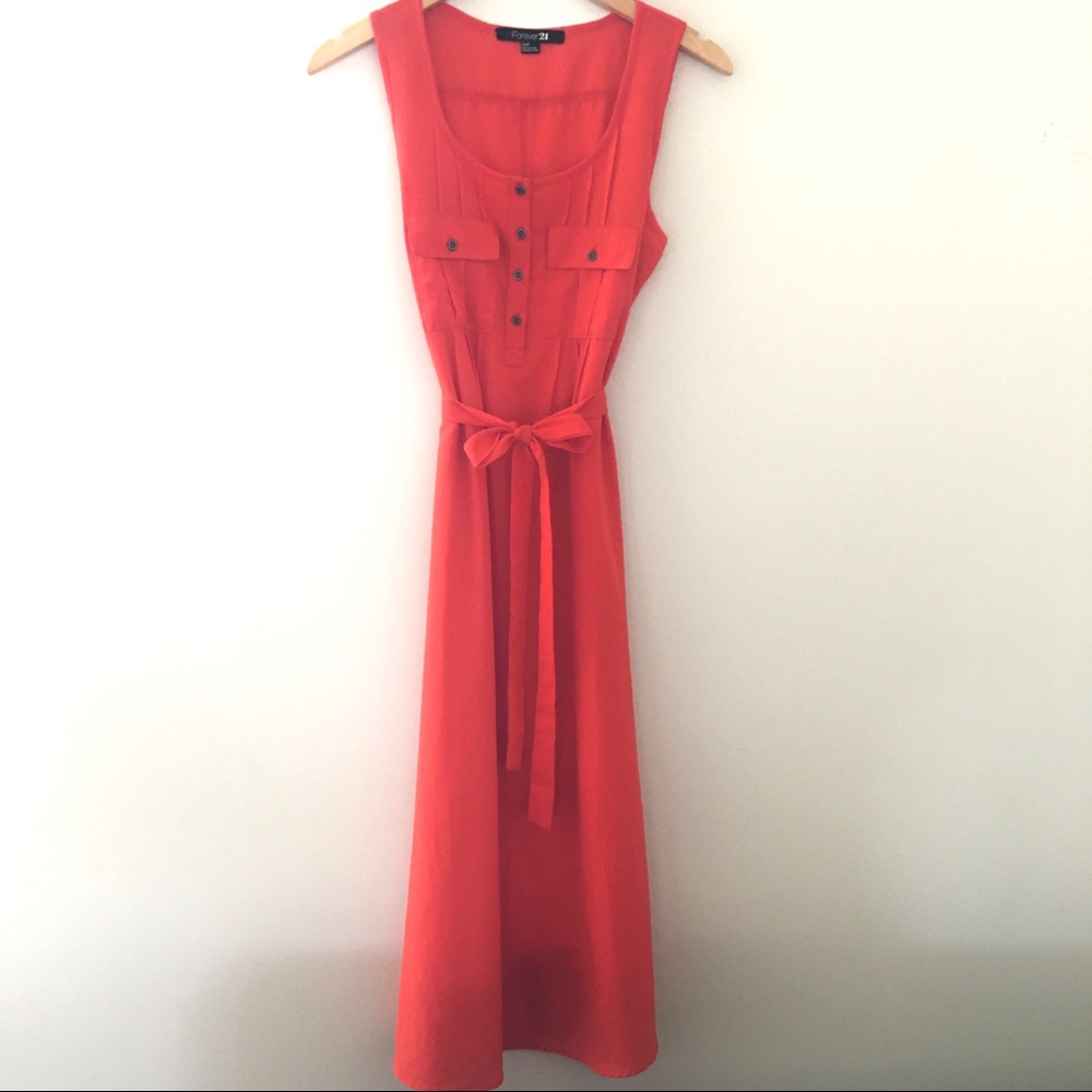 Orange Sleeveless Maxi Dress - Picture 6 of 10